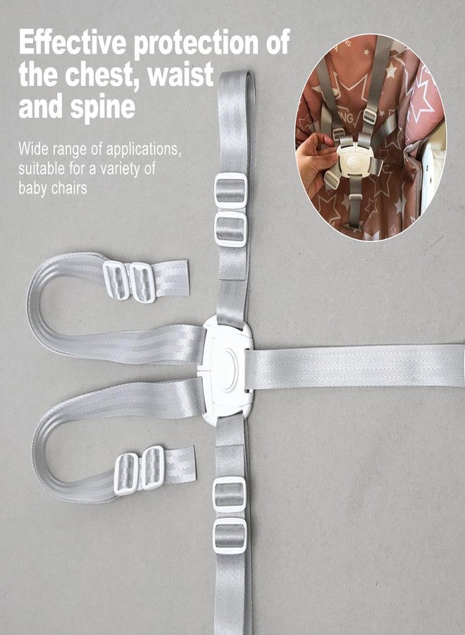 CeroDimo Universal High Chair Straps Replacement, Baby Stroller Replacement Parts 5 Point Harness for High Chairs, Prams, Buggies - Image 5